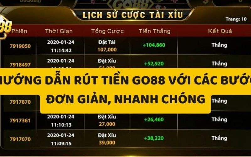 Rút tiền go88 liền tay - có ngay bạc tỉ